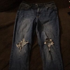 Ripped jeans at the knees